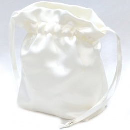 Girls Ivory Plain Duchess Satin Dolly Bag